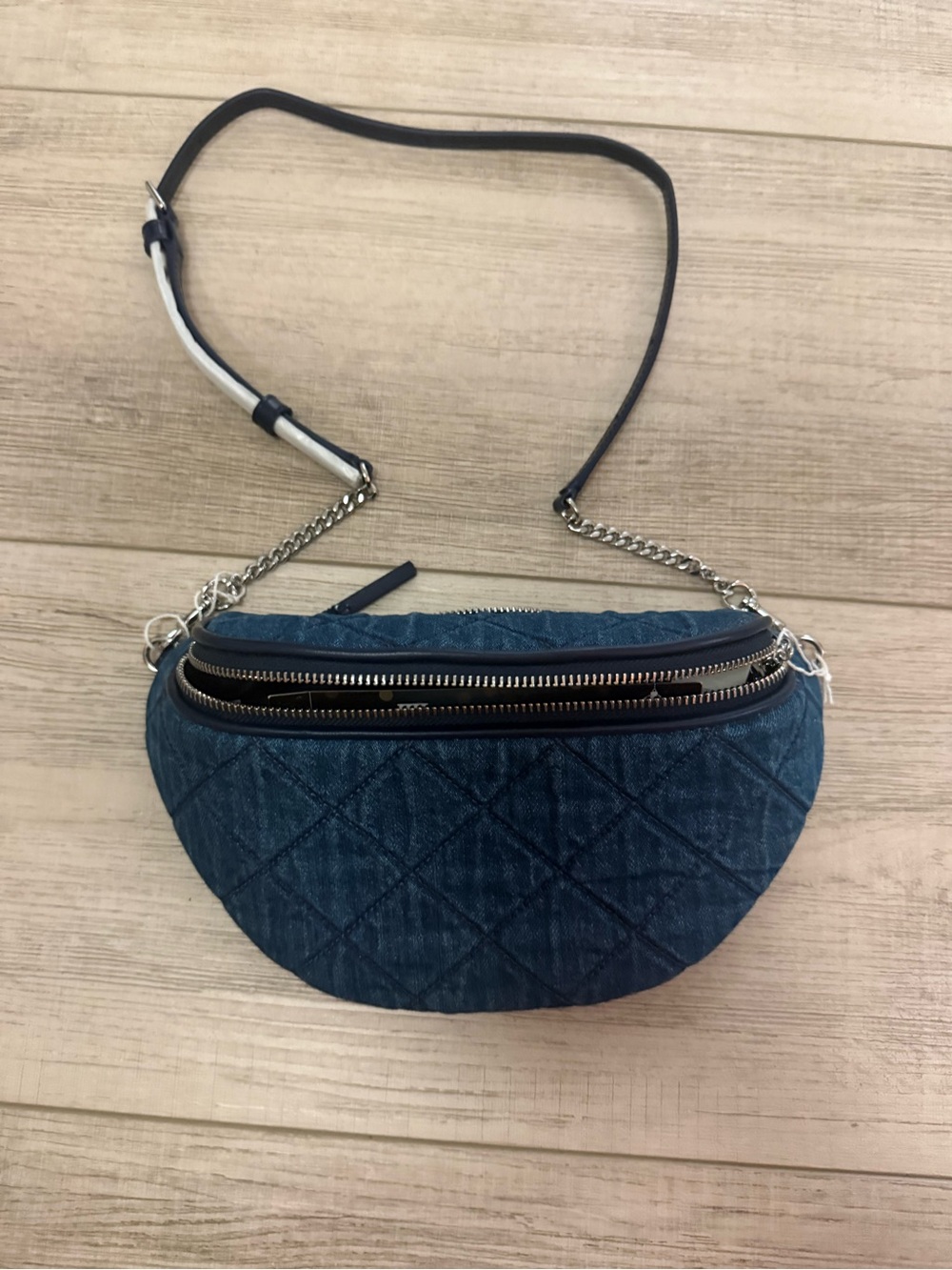 Tory Burch Quilted Denim belt or Crossbody Bag - Blue